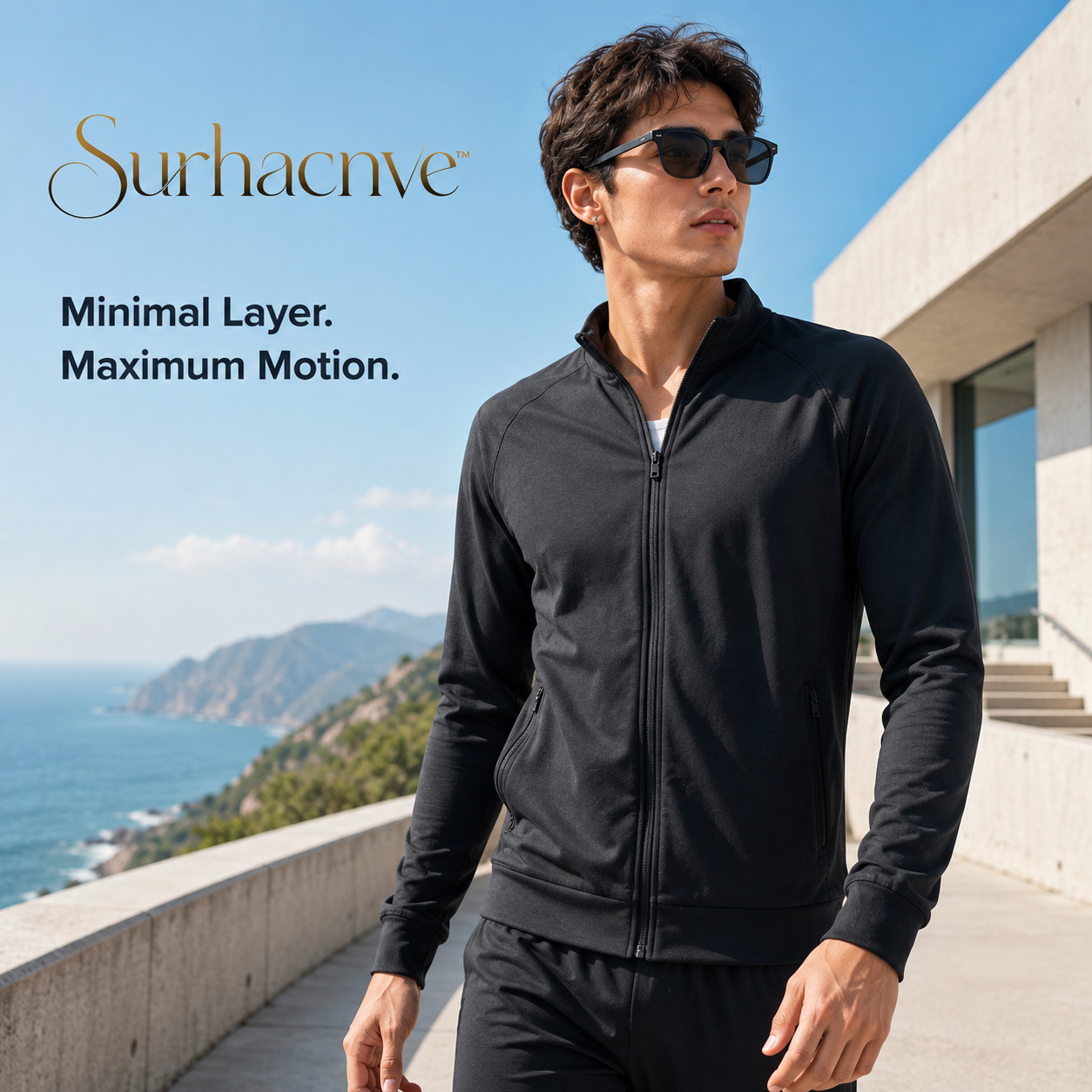 Surhacnve™ Interval Air-Knit Unisex Zip Jacket | Lightweight Track Jacket, Breathable Athletic Layer, Minimal Full-Zip Outerwear