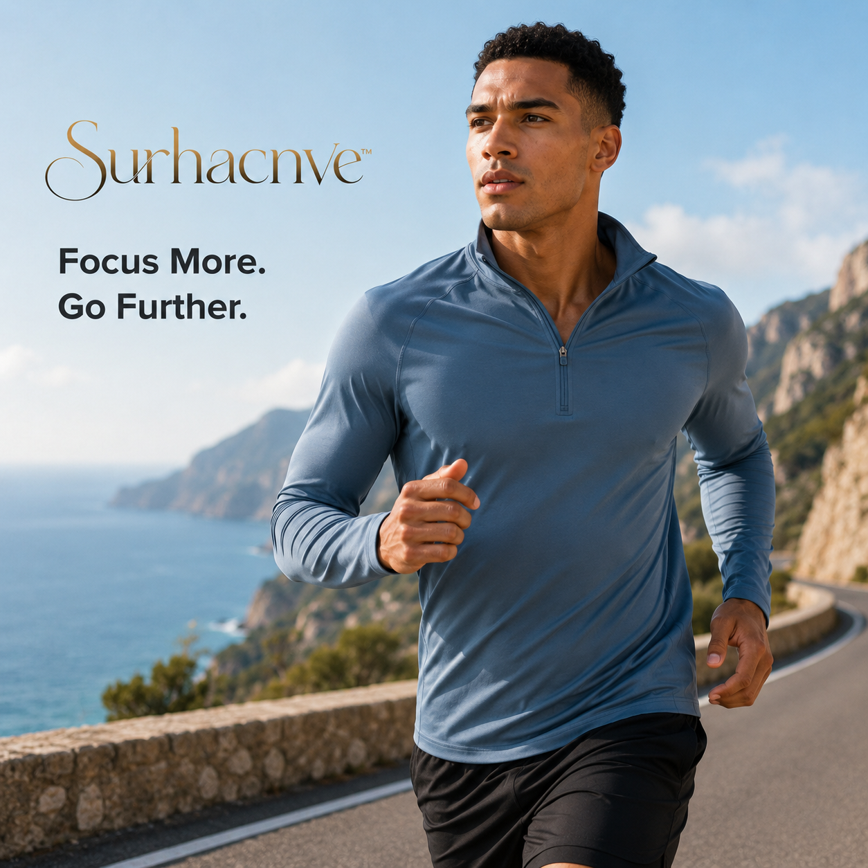Surhacnve™ RelayForm Men’s Half-Zip Training Pullover | Lightweight Running Top, Long-Sleeve Athletic Layer
